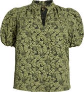 SUGARLIPS Arielle Jacquard Puff Sleeve Top