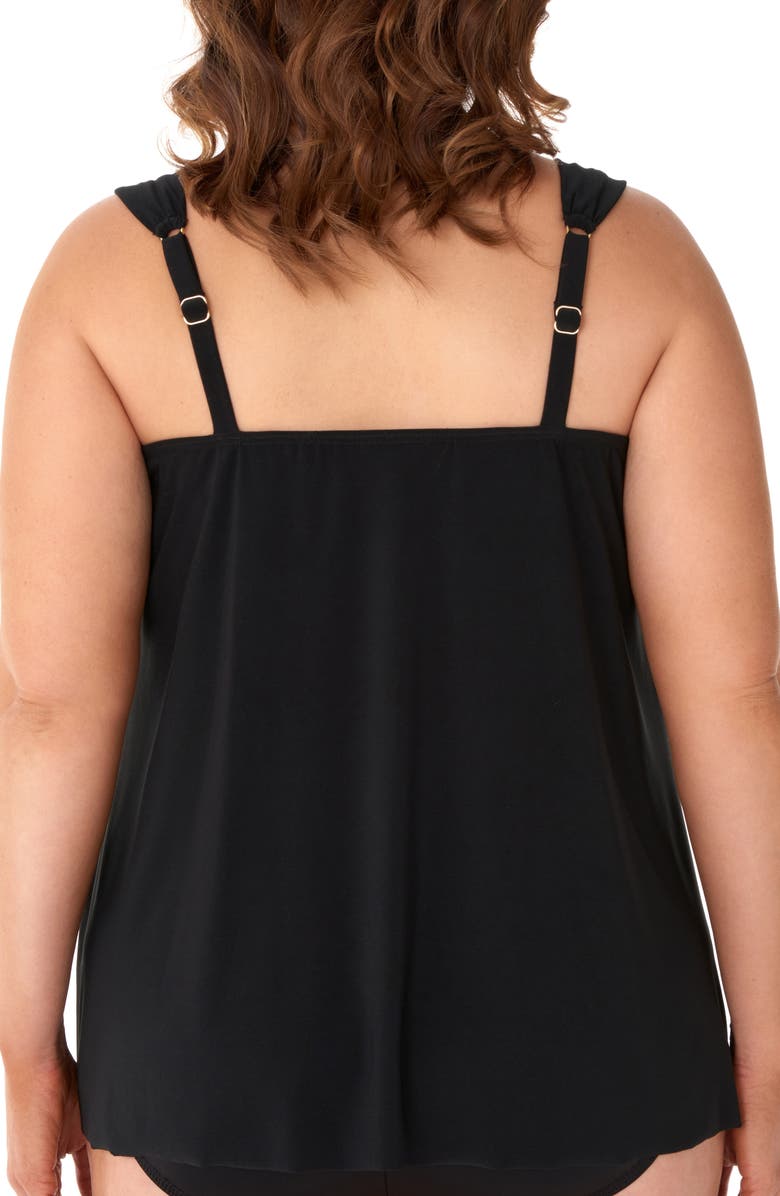 Miraclesuit<sup>®</sup> Dazzle Tankini Top, Alternate, color, Black