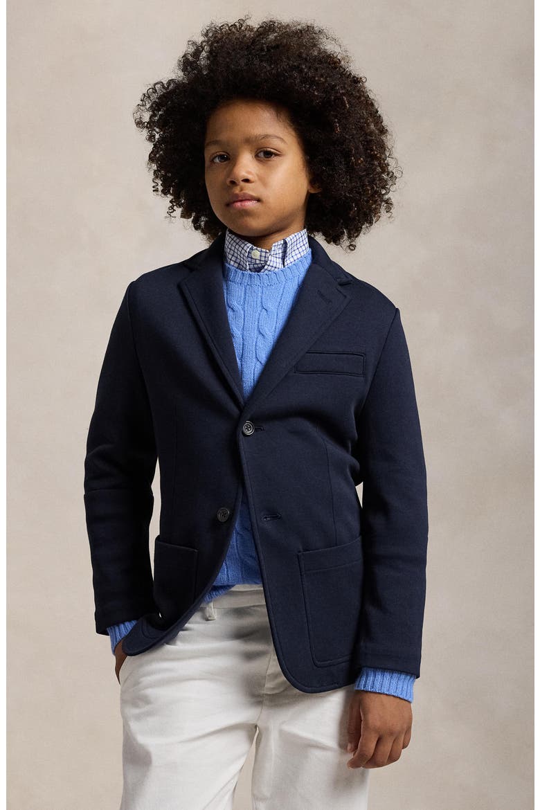 Kids' Double Knit Blazer, Alternate, color, AVIATOR NAVY