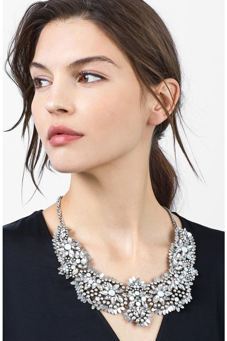 Ice Queen Crystal Statement Necklace, Alternate, color, SILVER
