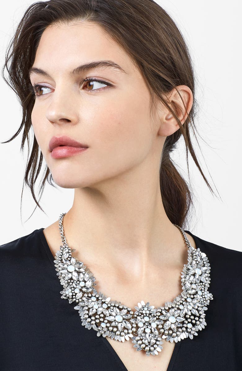 BaubleBar Ice Queen Crystal Statement Necklace, Alternate, color, 