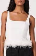 ASTR the Label Feather Trimmed Crop Top