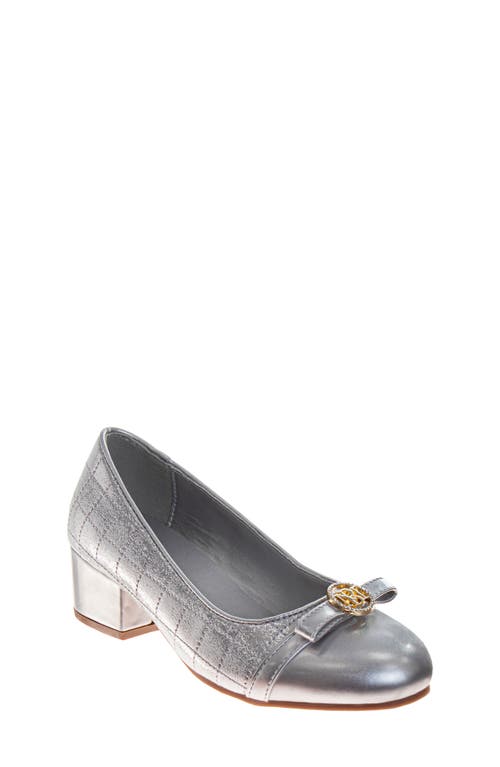 Badgley Mischka Collection Kids' Cap Toe Pump In Silver