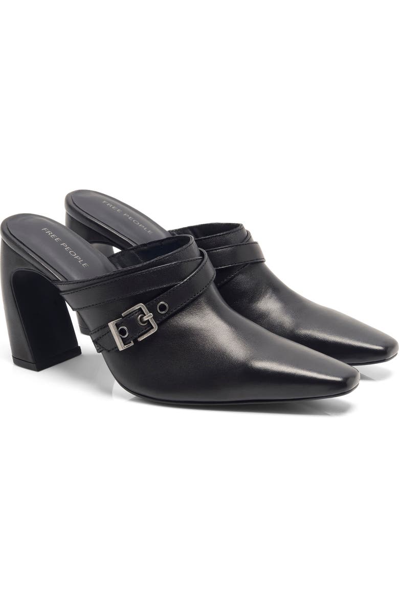 Free People Date Night Mule, Alternate, color, Black Leather