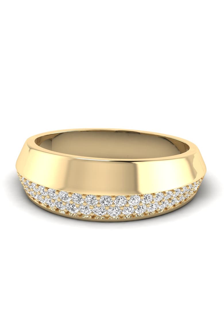 Gold and Pavé Knife Edge Lab Diamond Ring in 14K, Main, color, Yellow Gold