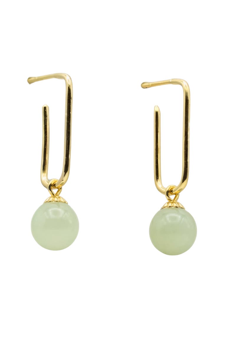 Pin Green Jade Bead Earrings, Main, color, Light green