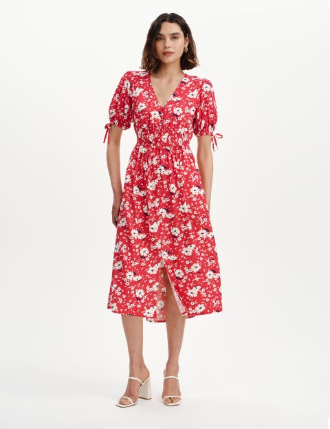 Margot Button Through Midi Dress