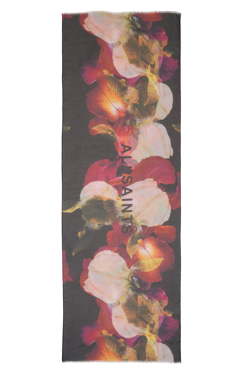 AllSaints Monica Floral Oblong Scarf, Alternate, color, 