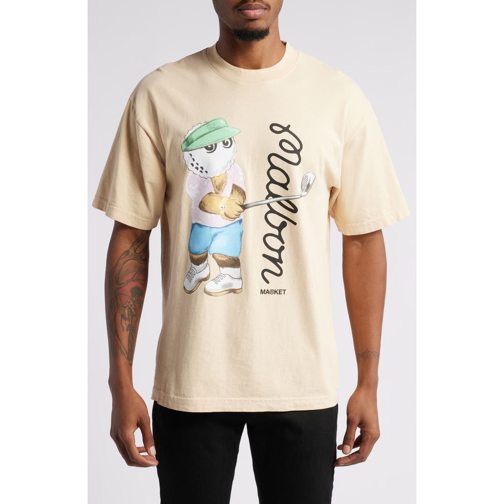 MARKET x Malbon Golfing Bear Graphic T-Shirt in Cream