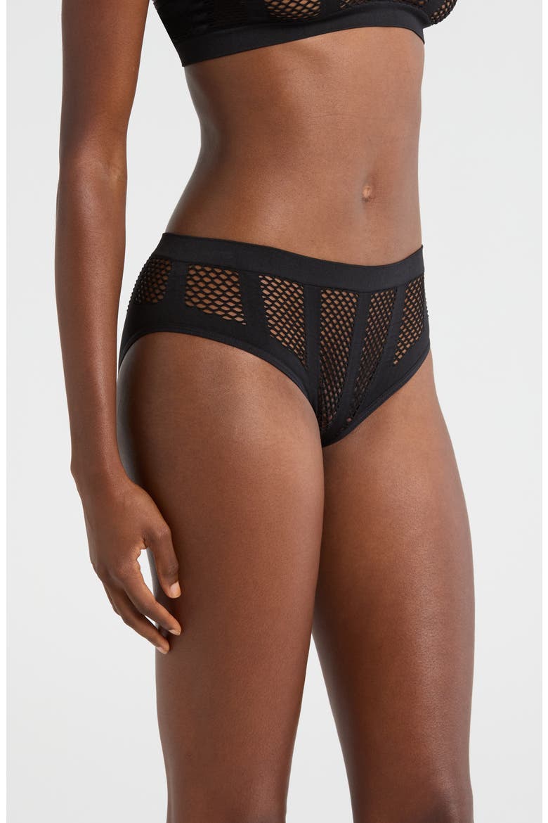 Shadow Play Fishnet Panties, Alternate, color, BLACK