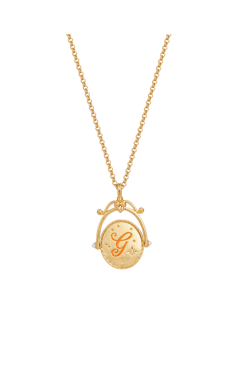 Fable England G Initial Gerbera Gold Spinner Chain Necklace, Main, color, Gold