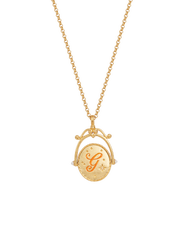 Fable England G Initial Gerbera Gold Spinner Chain Necklace