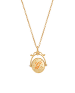 Fable England G Initial Gerbera Gold Spinner Chain Necklace