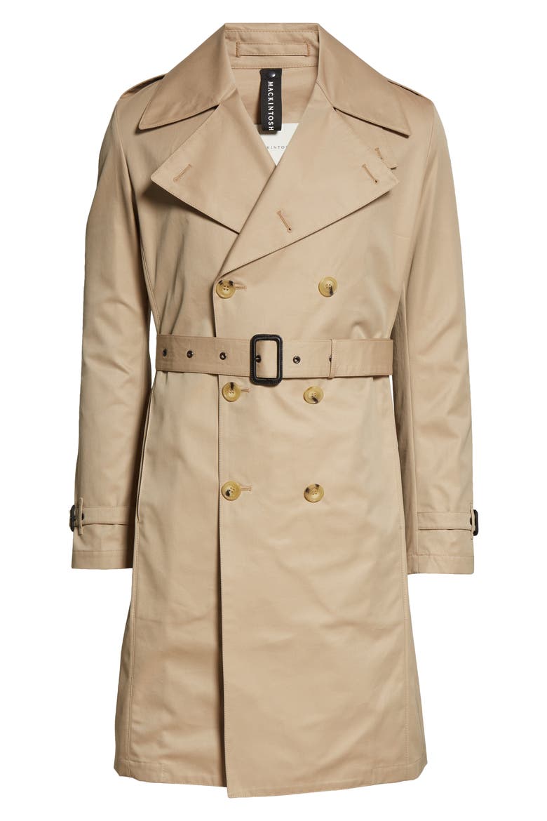 Macintosh St. Andrews Double Breasted Trench Coat, Alternate, color, HONEY