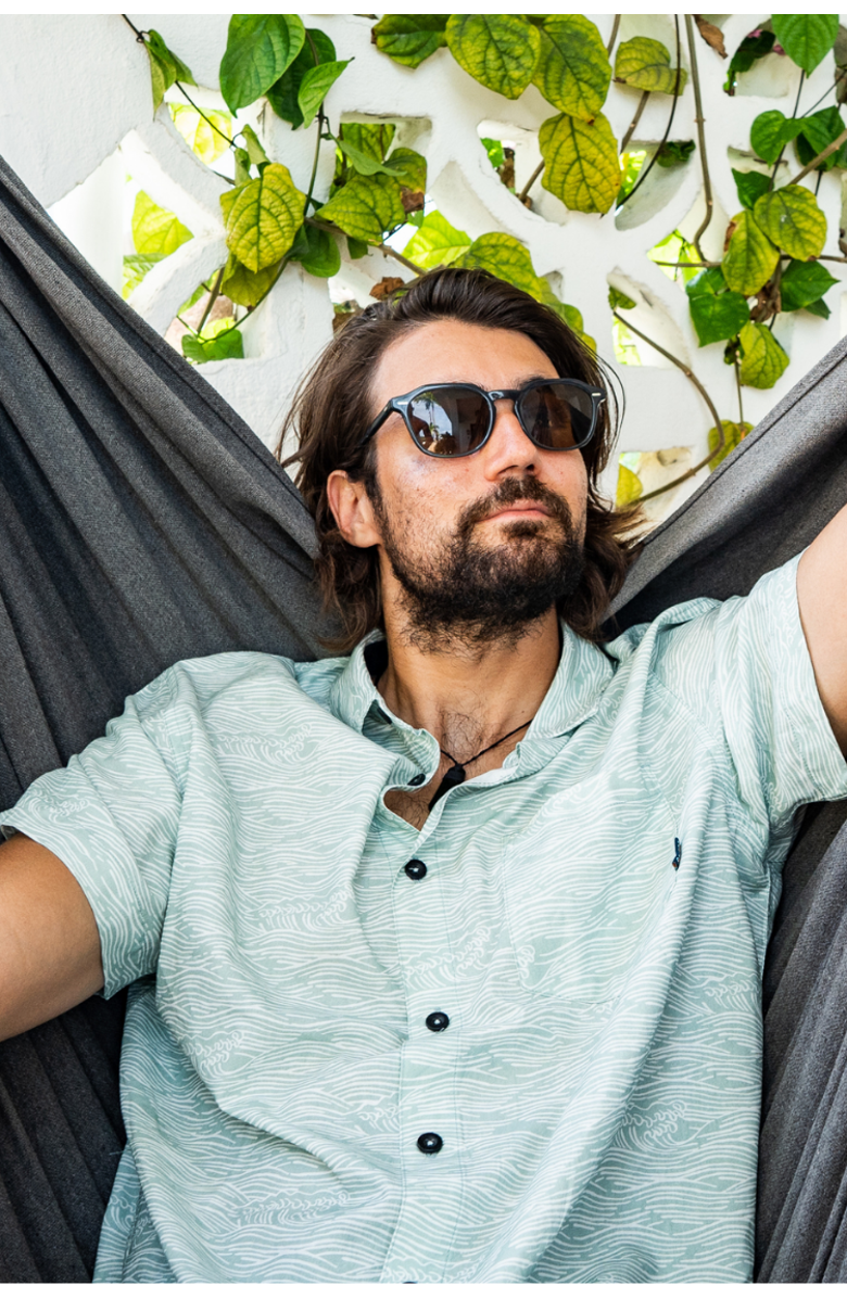 Baja Llama Roll Tides - 7-Seas Button Up, Alternate, color, Light Green