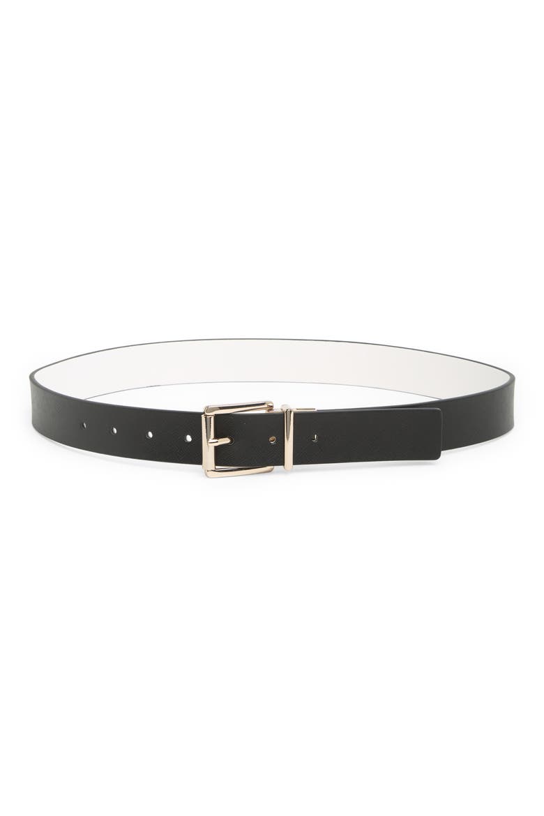 reversible belt, Main, color, BLACK / PALE POLISHED GOLD