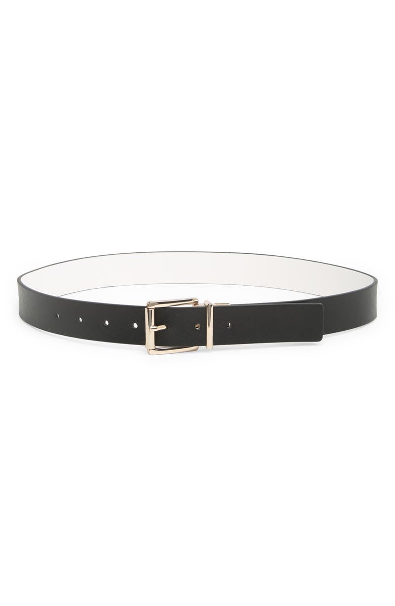 Kate Spade New York reversible belt, Main, color, Black / Pale Polished Gold
