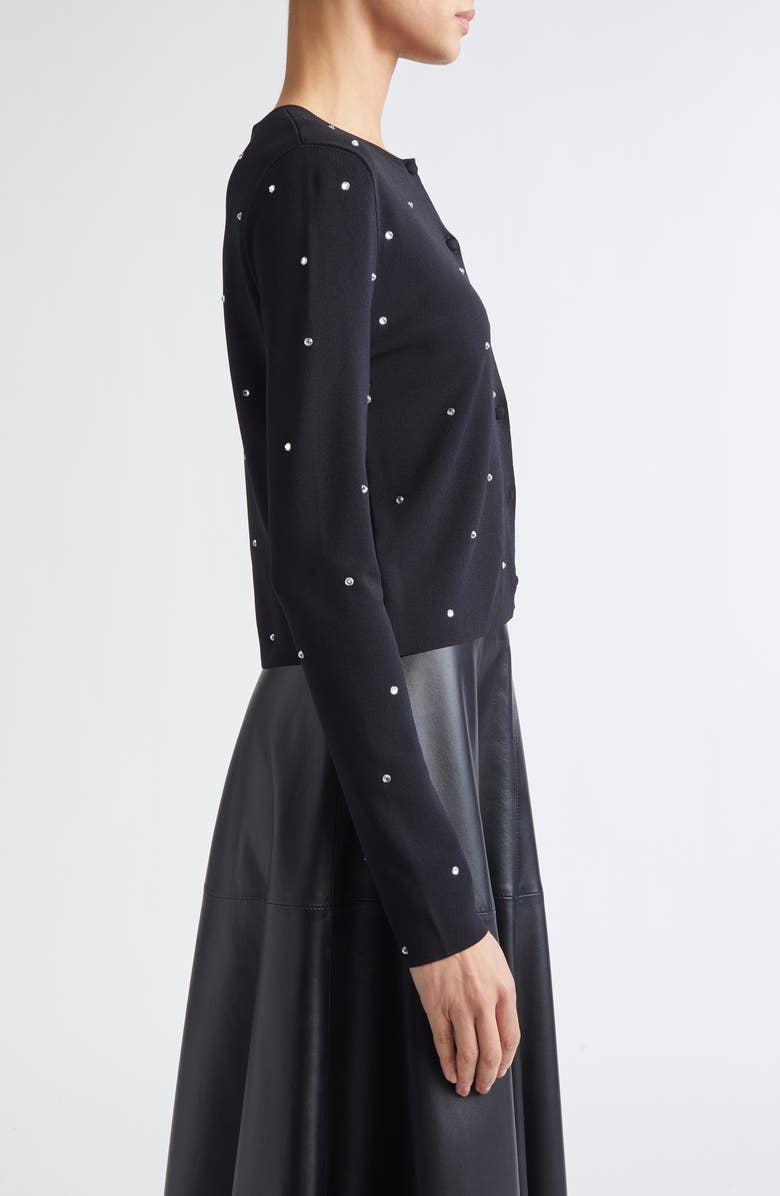 Altuzarra Dorrie Crystal Embellished Cardigan, Alternate, color, Black