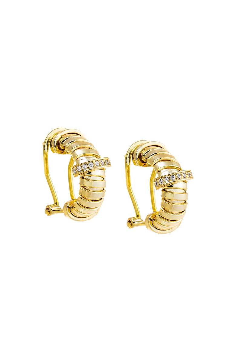 BY ADINA EDEN Pave Accented Wide Open Hoop Earring, Main, color, 