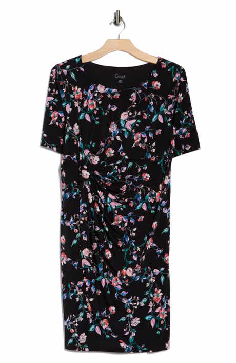 Connected Apparel Floral Gathered Midi Dress