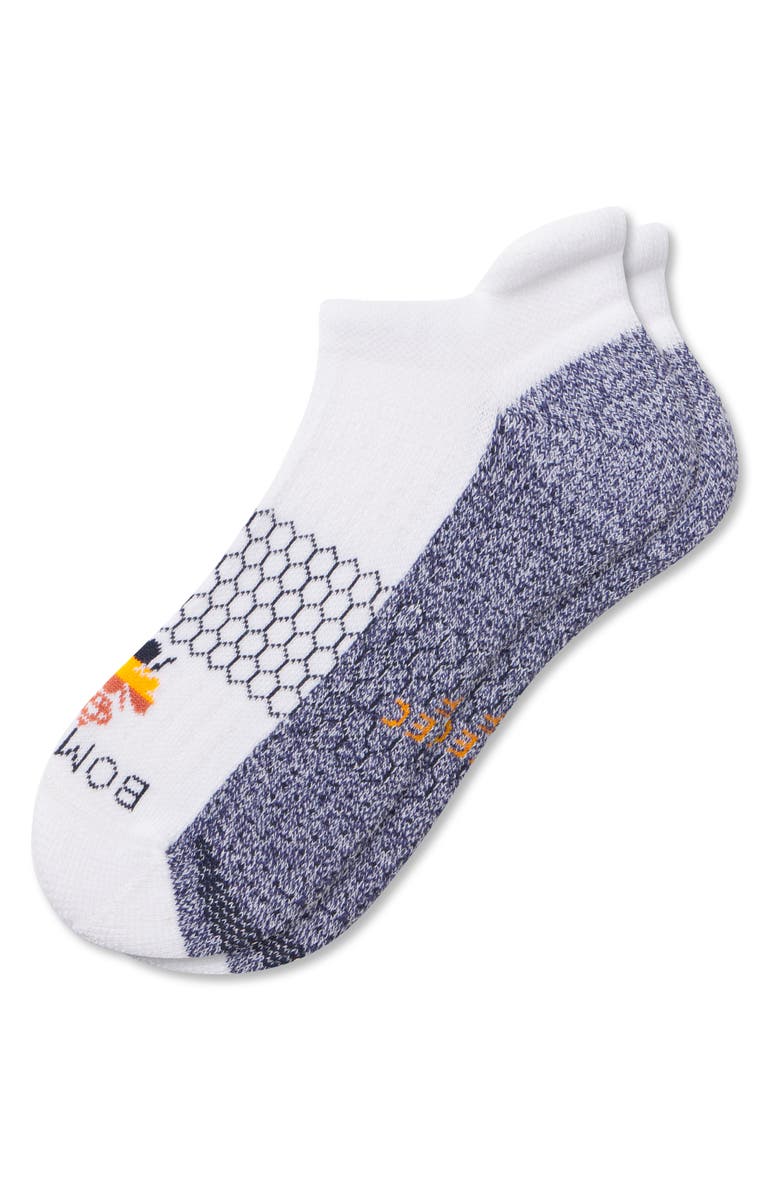 Bombas Marl Foot Bottom Golf Ankle Socks, Main, color, White / Dusk