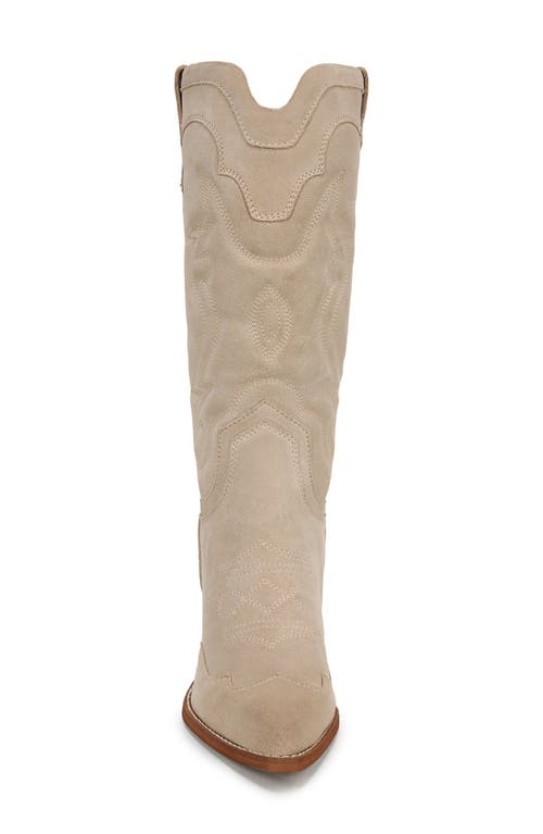 Sam Edelman James Wide Calf Western Boot Ivory Sand Suede In Ivory Sand
