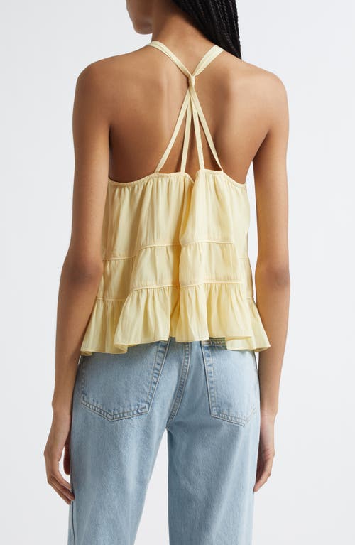 Ramy Brook Dana Tiered Sleeveless Top In Yellow