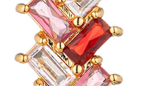 Eye Candy Los Angeles Purple Linear Drop Earrings In Red