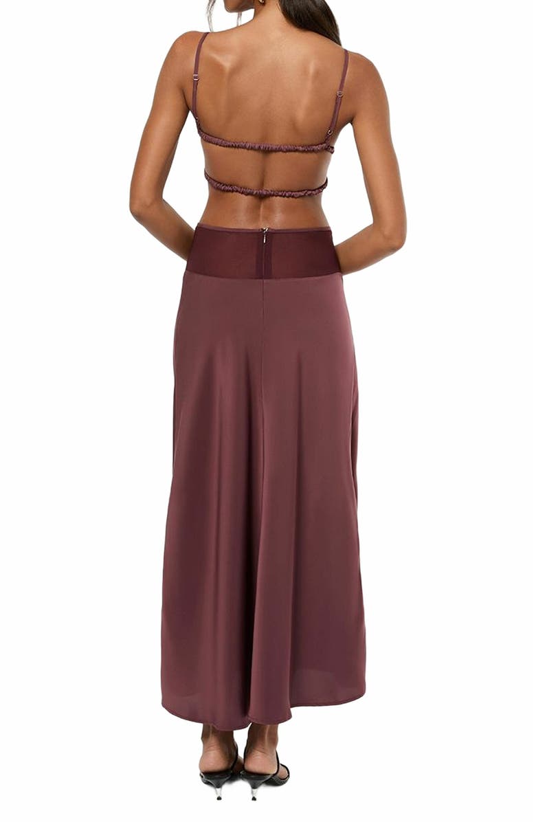WeWoreWhat Midi Chiffon Cutout Skirt, Alternate, color, Merlot