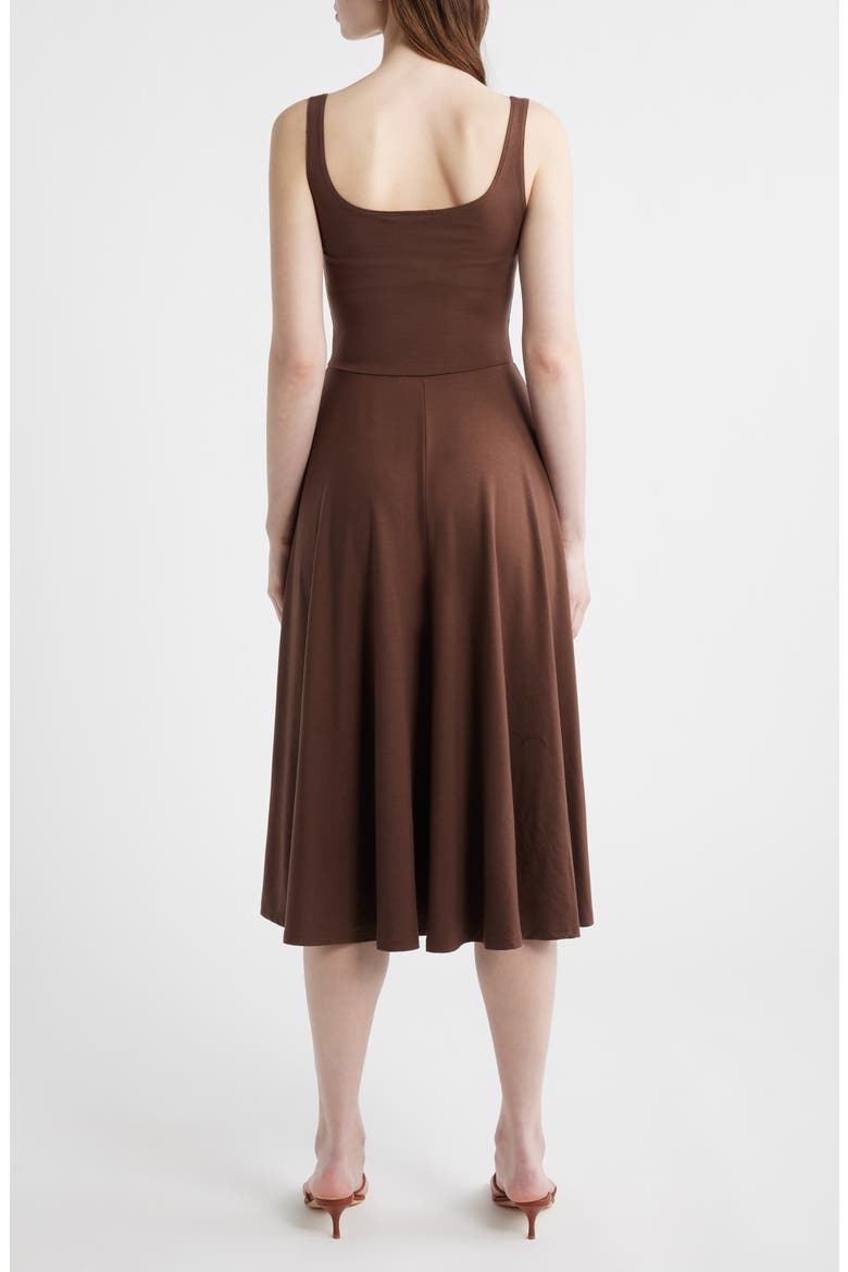 Rou Jersey Midi Dress, Alternate, color, CAFE
