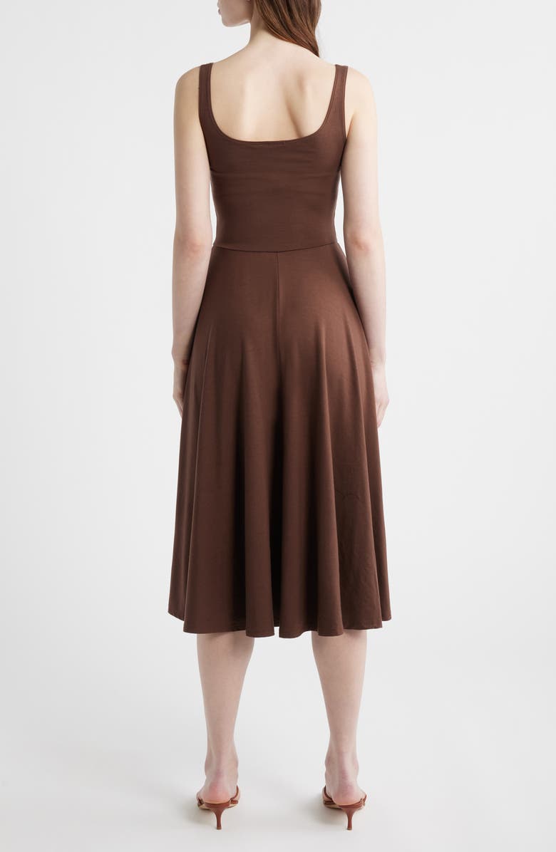 Reformation Rou Jersey Midi Dress, Alternate, color, Cafe