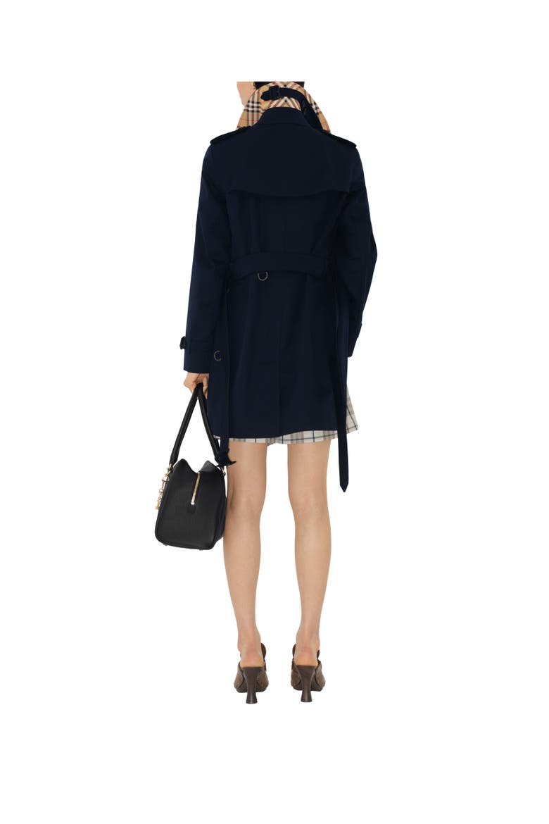 Short Kensington Heritage Trench Coat, Alternate, color, Coal blue