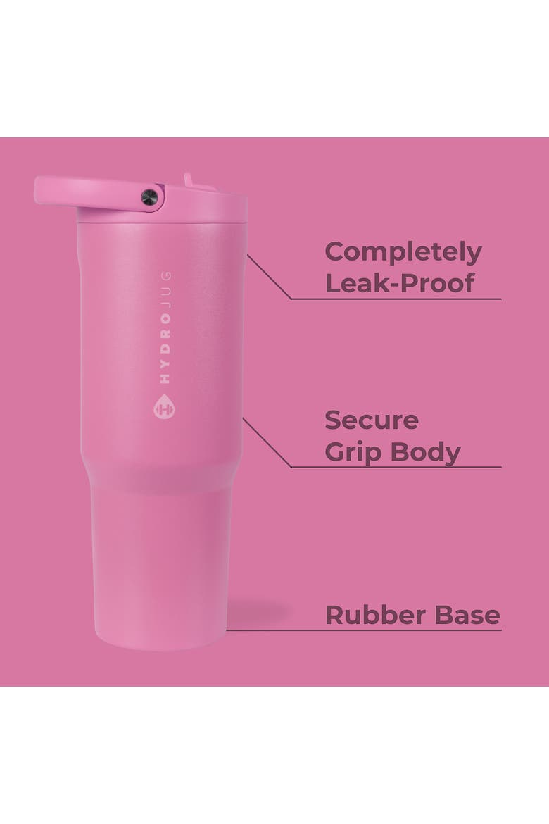 Sport Insulated Stainless Steel Water Bottle with Flip Straw and Swivel Handle for Gym & Outdoors, Alternate, color, Taffy