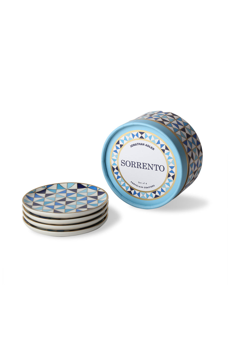 Sorrento Coaster Set, Alternate, color, Blue / Gold / White