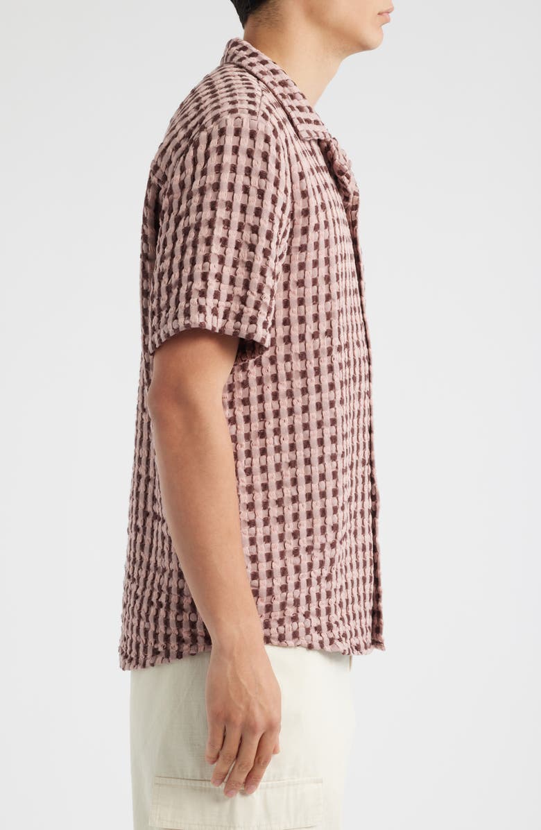 OAS Waffle Knit Camp Shirt, Alternate, color, Ferra Telle