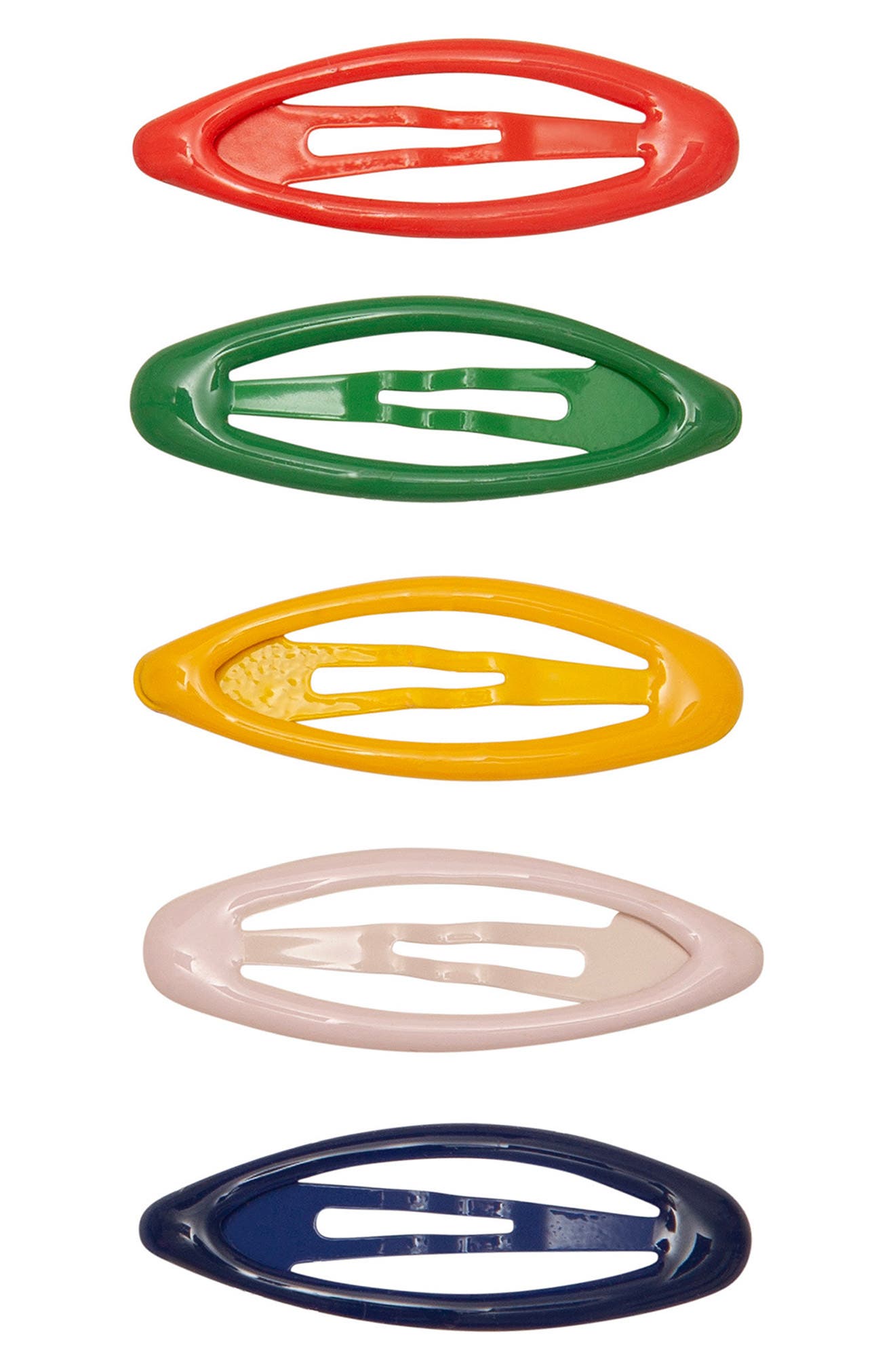 Mimi & Lula Kids' 5-pack Mini Enamel Clic Clacs Hair Clips In Multi