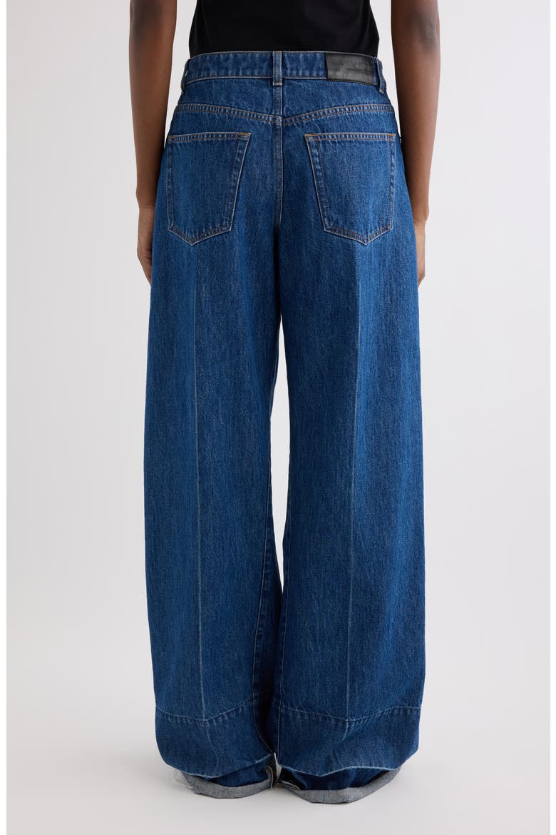 Raw Edge Wide Leg Denim Jeans, Alternate, color, MEDIUM BLUE