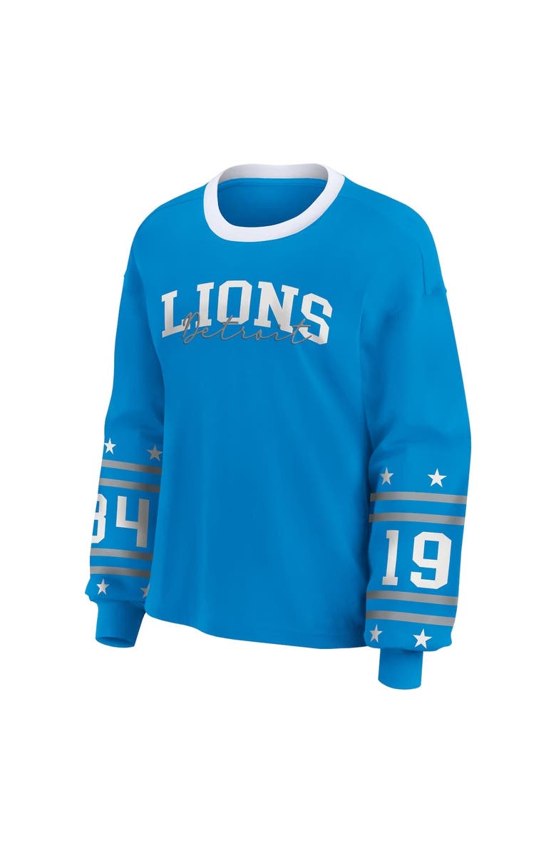 WEAR by Erin Andrews Women's WEAR by Erin Andrews Blue Detroit Lions Plus Size Sport Long-Sleeve T-Shirt, Alternate, color, Blue