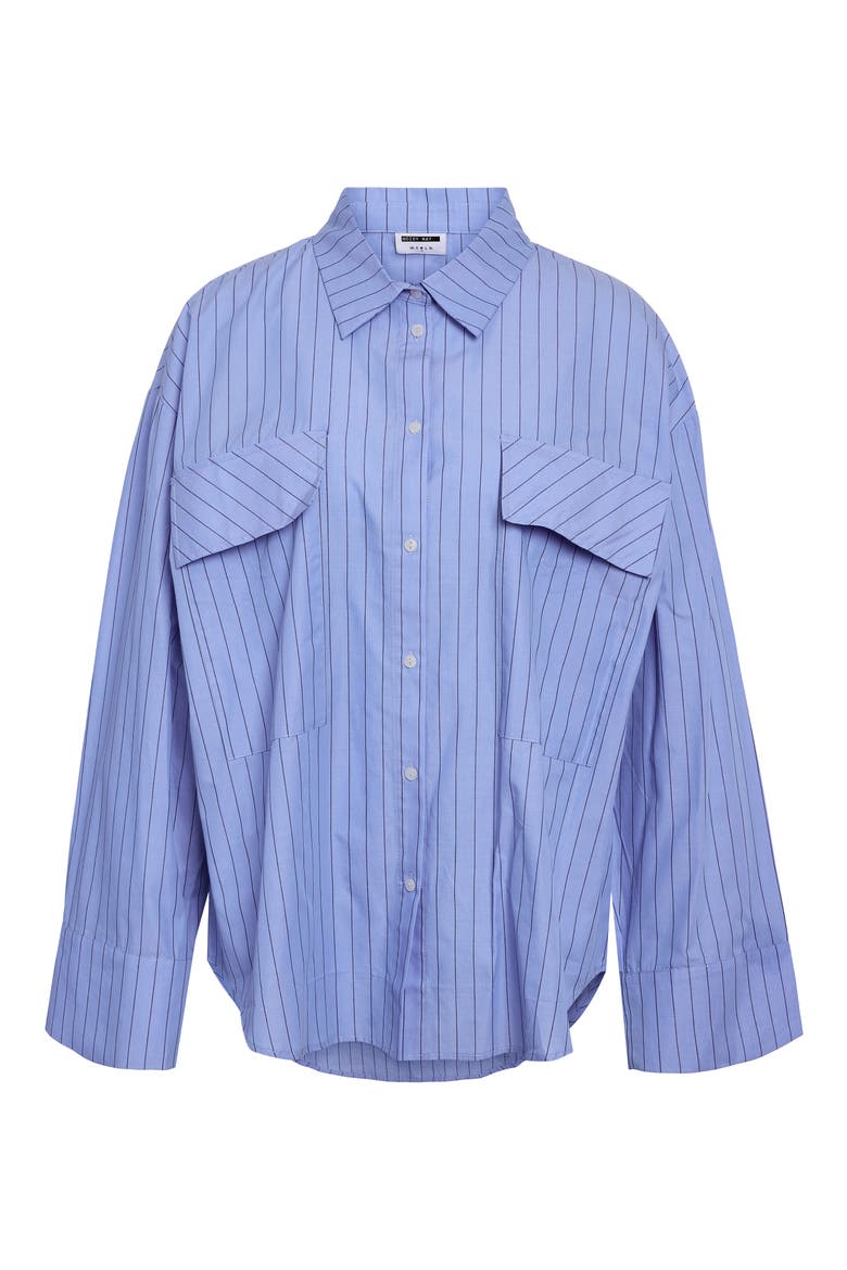 Freja Stripe Cotton Button-Up Shirt, Alternate, color, CASHMERE BLUE STRIPE
