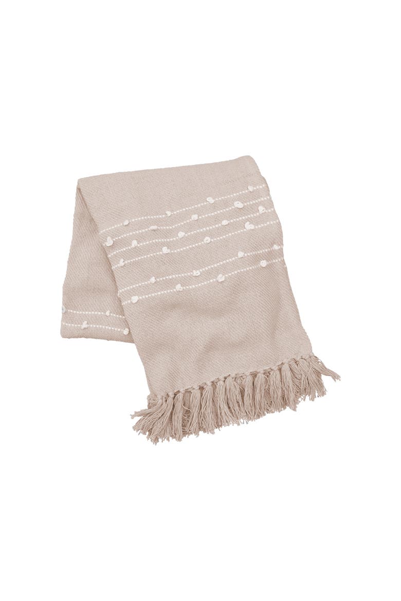 Tabb Dune Sand Beige White Accent Throw Blanket 50" x 60", Main, color, Beige