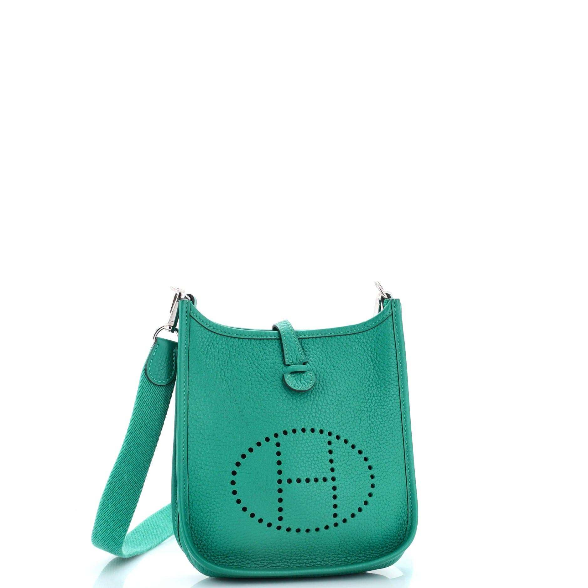 Pre-Owned Hermes Evelyne Bag Gen III Clemence TPM, Alternate, color, Vert Verone