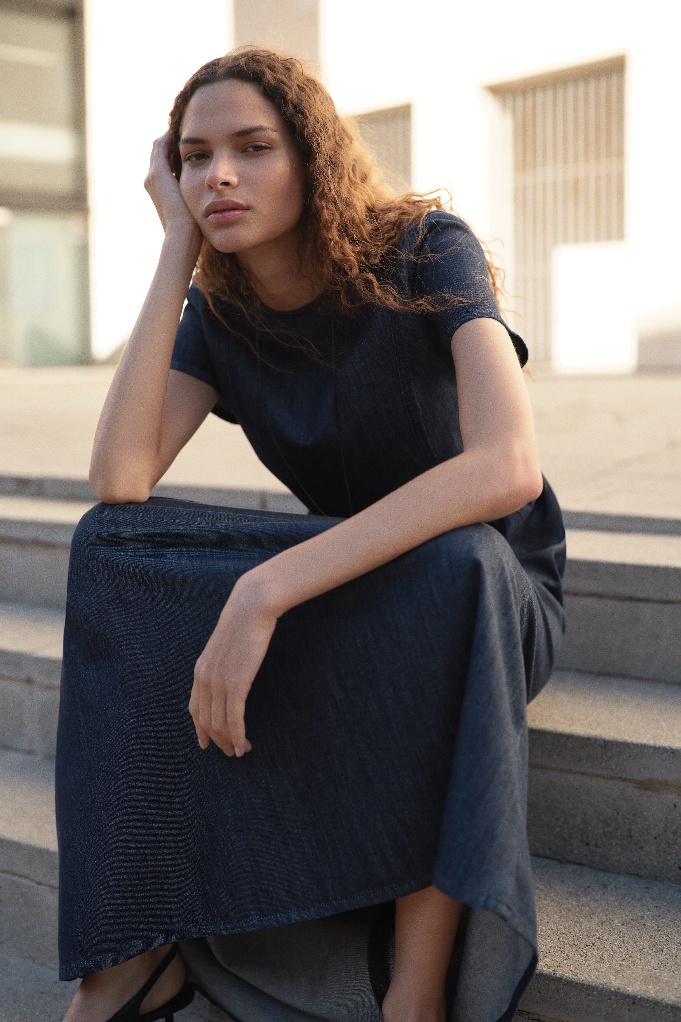 Denim maxi dress - image 2