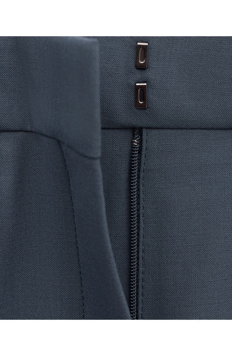 MANGO Pleated Straight Leg Suit Pants, Alternate, color, Blue