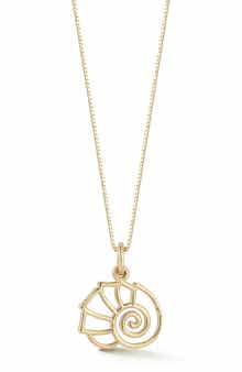 Ember Fine Jewelry 14K Gold Shell Pendant Necklace
