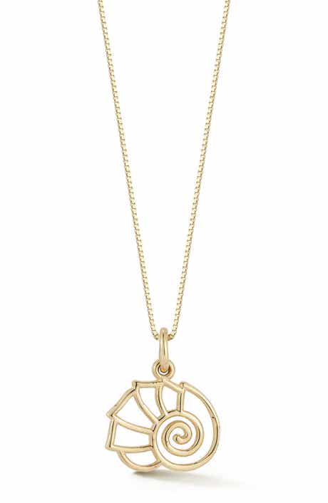 Ember Fine Jewelry 14K Gold Shell Pendant Necklace