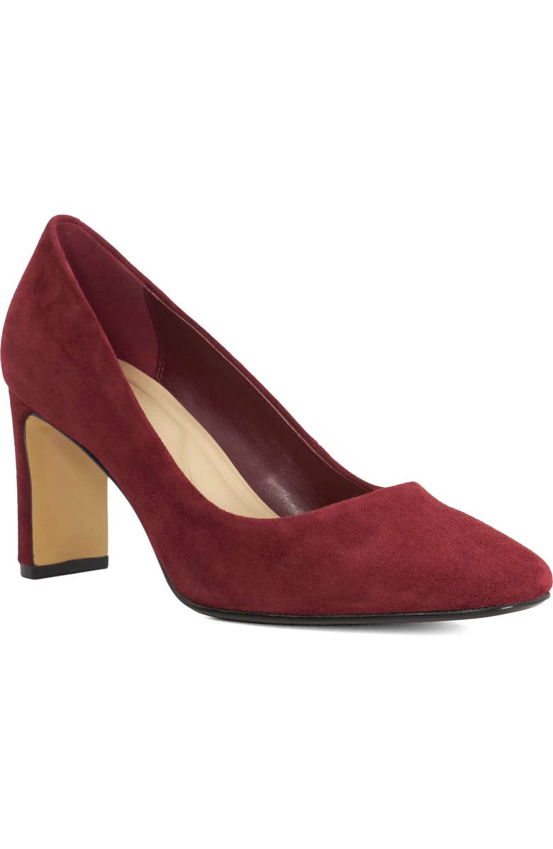 Dune London Arriving Block Heel Pump, Main, color, Burgundy