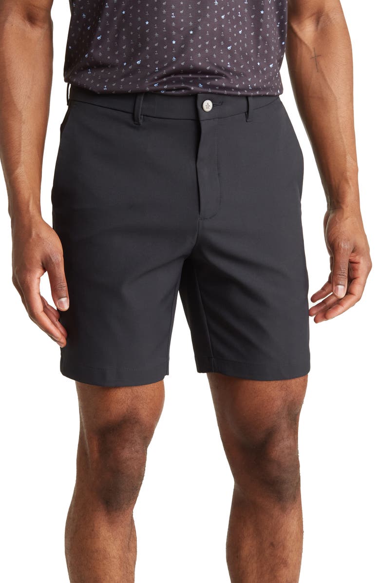 ORIGINAL PENGUIN GOLF 9-Inch Solid Flat Front Golf Shorts, Main, color,