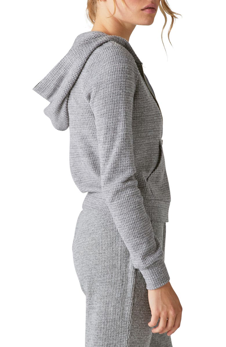 Lucky Brand Cloud Jersey Waffle Front Zip Hoodie, Alternate, color,