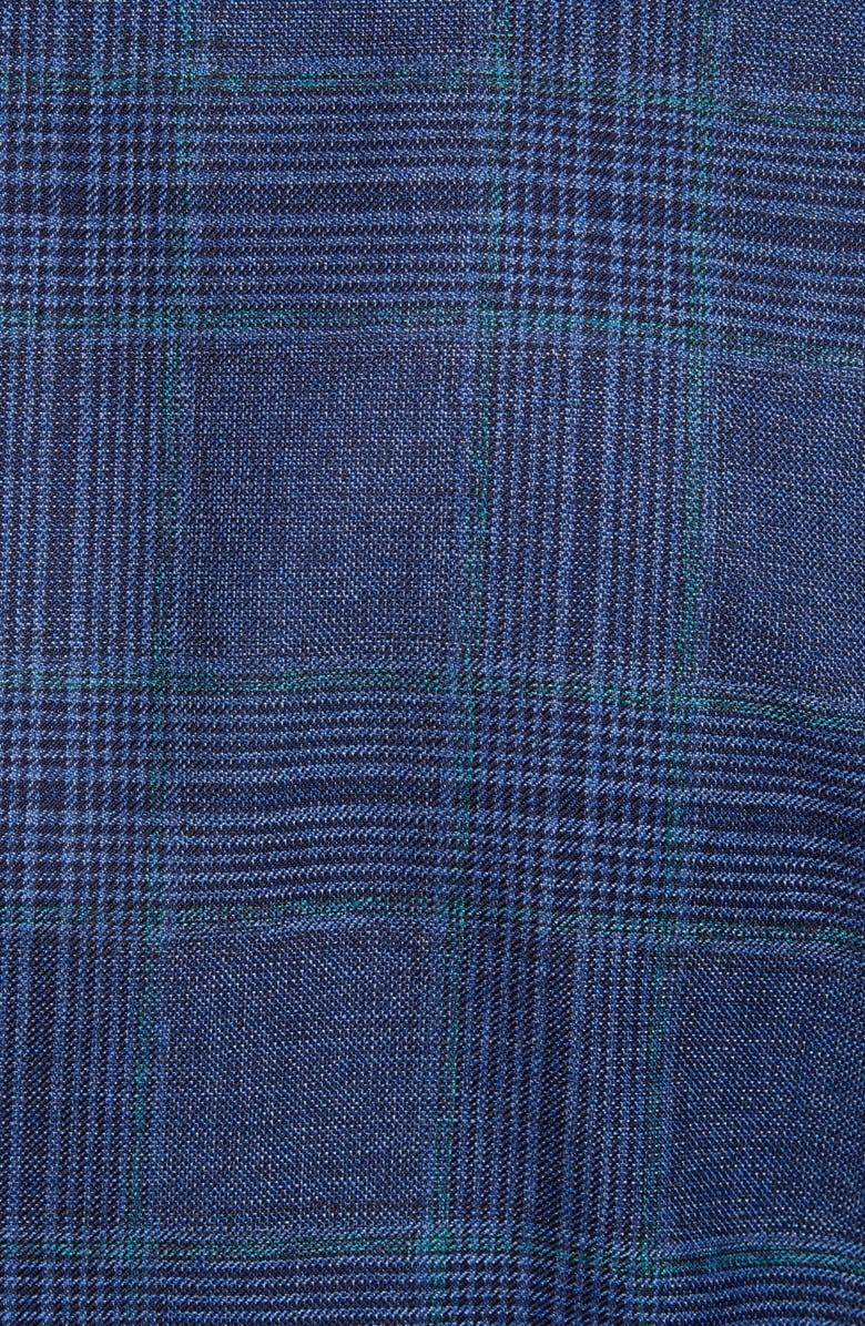 Ted Baker London Konan Blue Plaid Two Button Notch Lapel Trim Fit Sport Coat, Alternate, color,