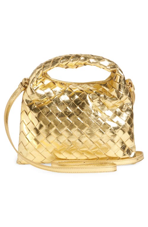 Bottega Veneta Mini Hop Handbag In 8922 Gold/muse Brass
